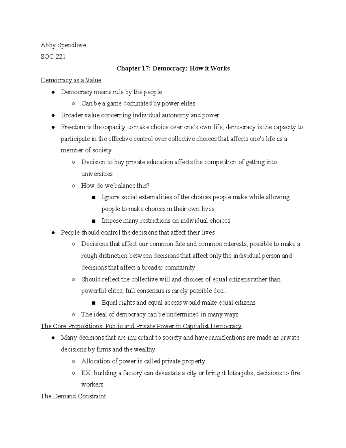 Outline 17- American Society - Ab Spendlove SOC 221 Chapter 17 ...