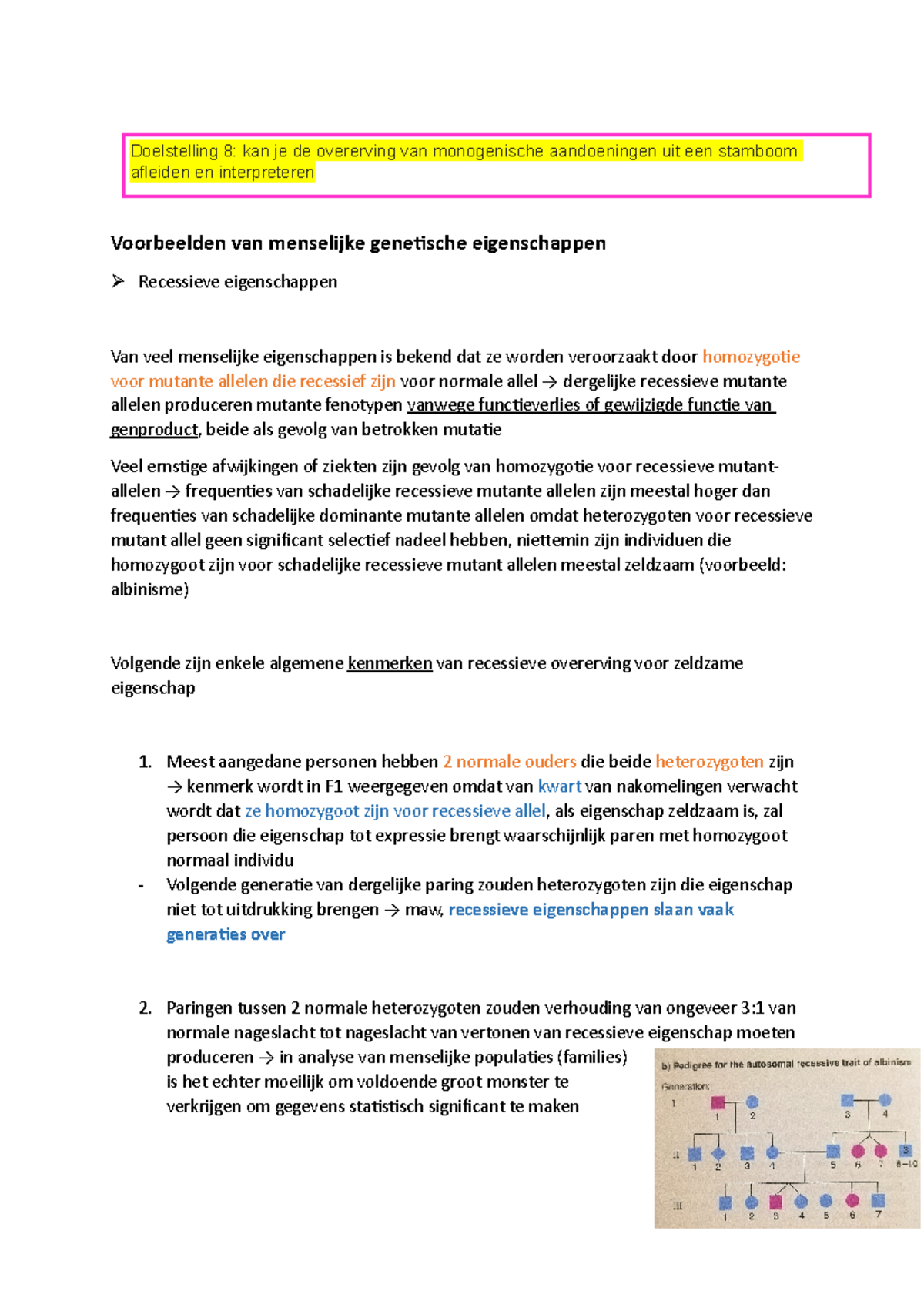 1. Mendeliaanse Genetica En Cytogenetica-part5 - Voorbeelden Van ...