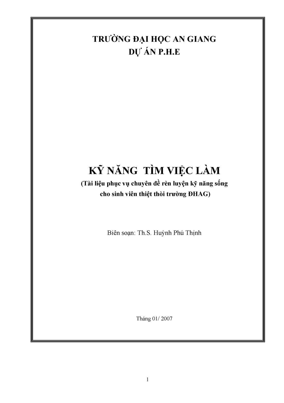 0414. Ky Nang Tim Viec Lam - Huynh Phu Thinh - TR NG I H C AN GIANG D ...