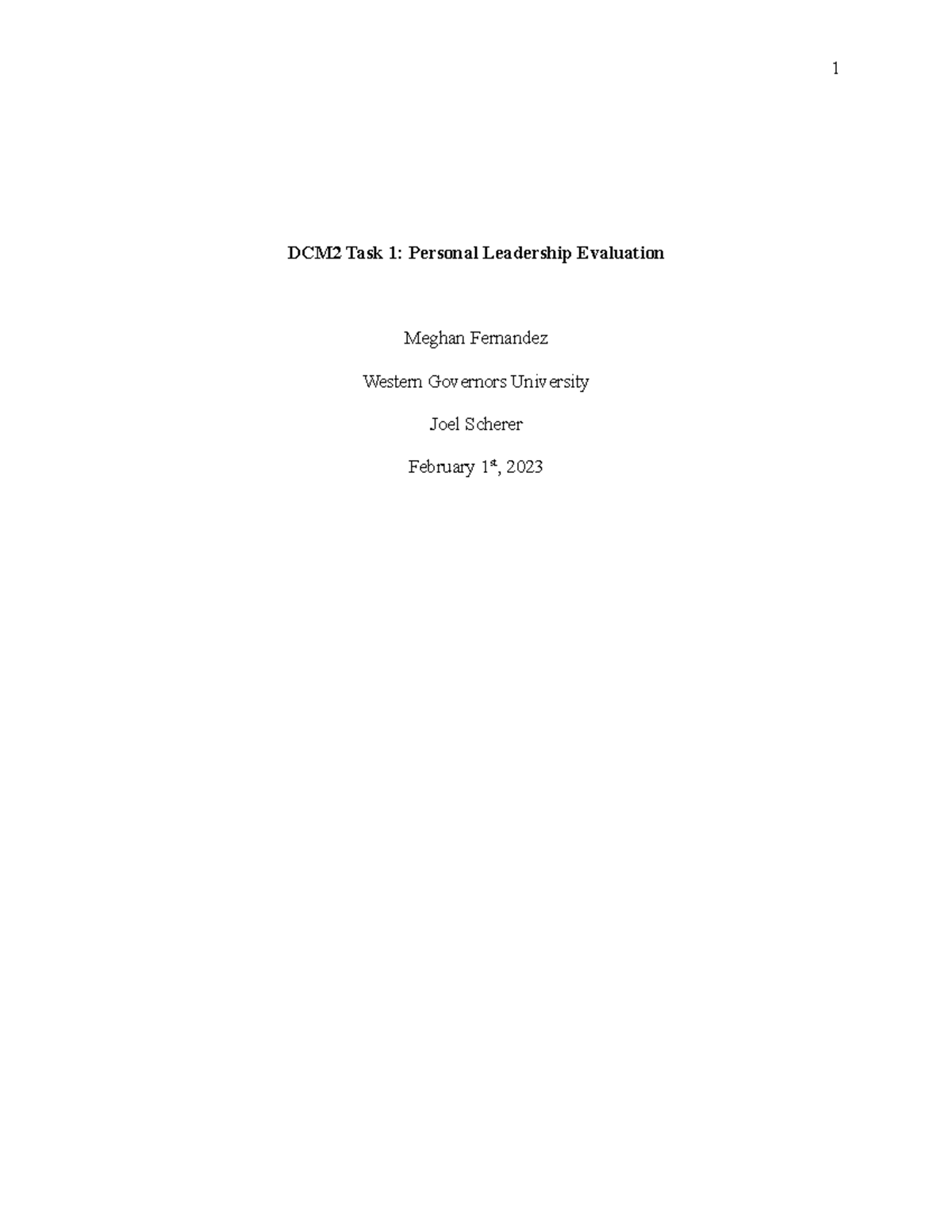 C200 Task 1 - C200 Task 1 Passed - DCM2 Task 1: Personal Leadership ...