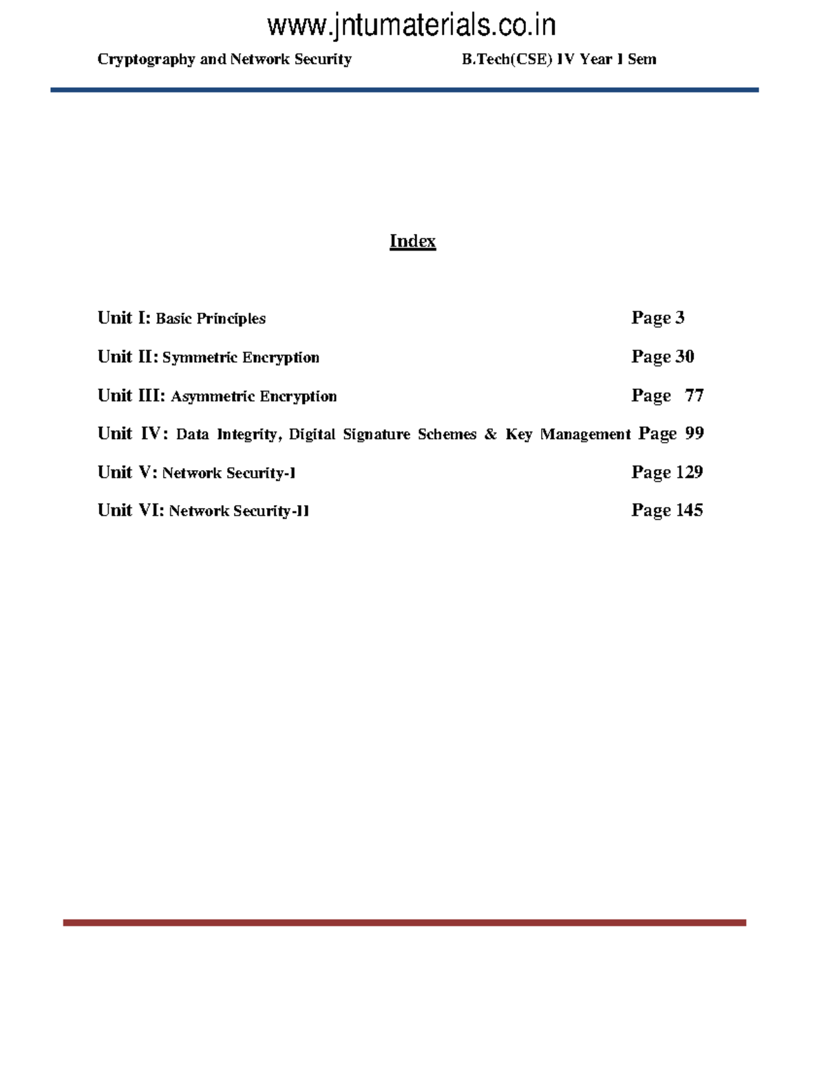 UNIT1 - Cryptography and Network Security B(CSE) IV Year I Sem Index ...