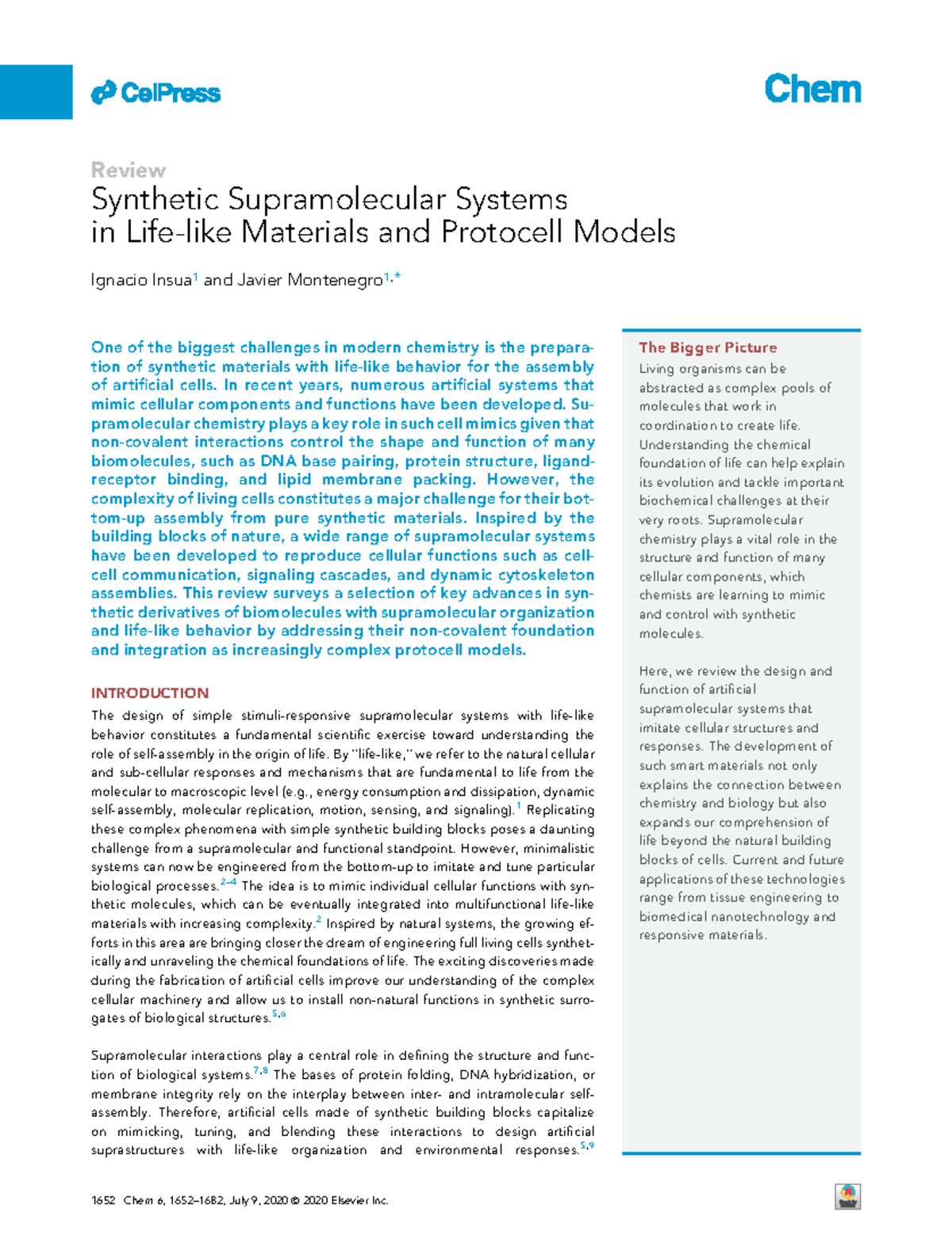 Synthetic Supramolecular Systems in Life-like Materials and Protocell ...