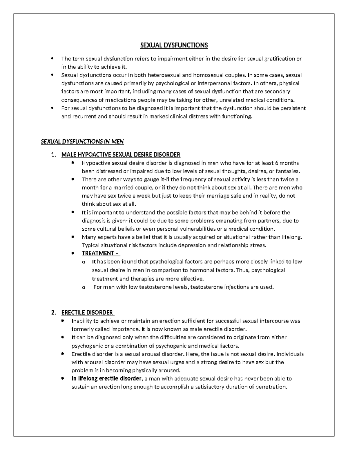 Sexual Dysfunctions - SEXUAL DYSFUNCTIONS The term sexual dysfunction ...