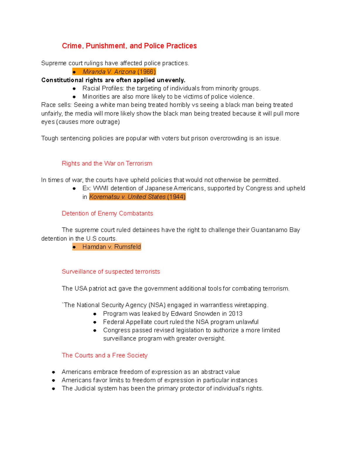 8-29 Posci - Notes taken in class :) hopefully easy to look over ...