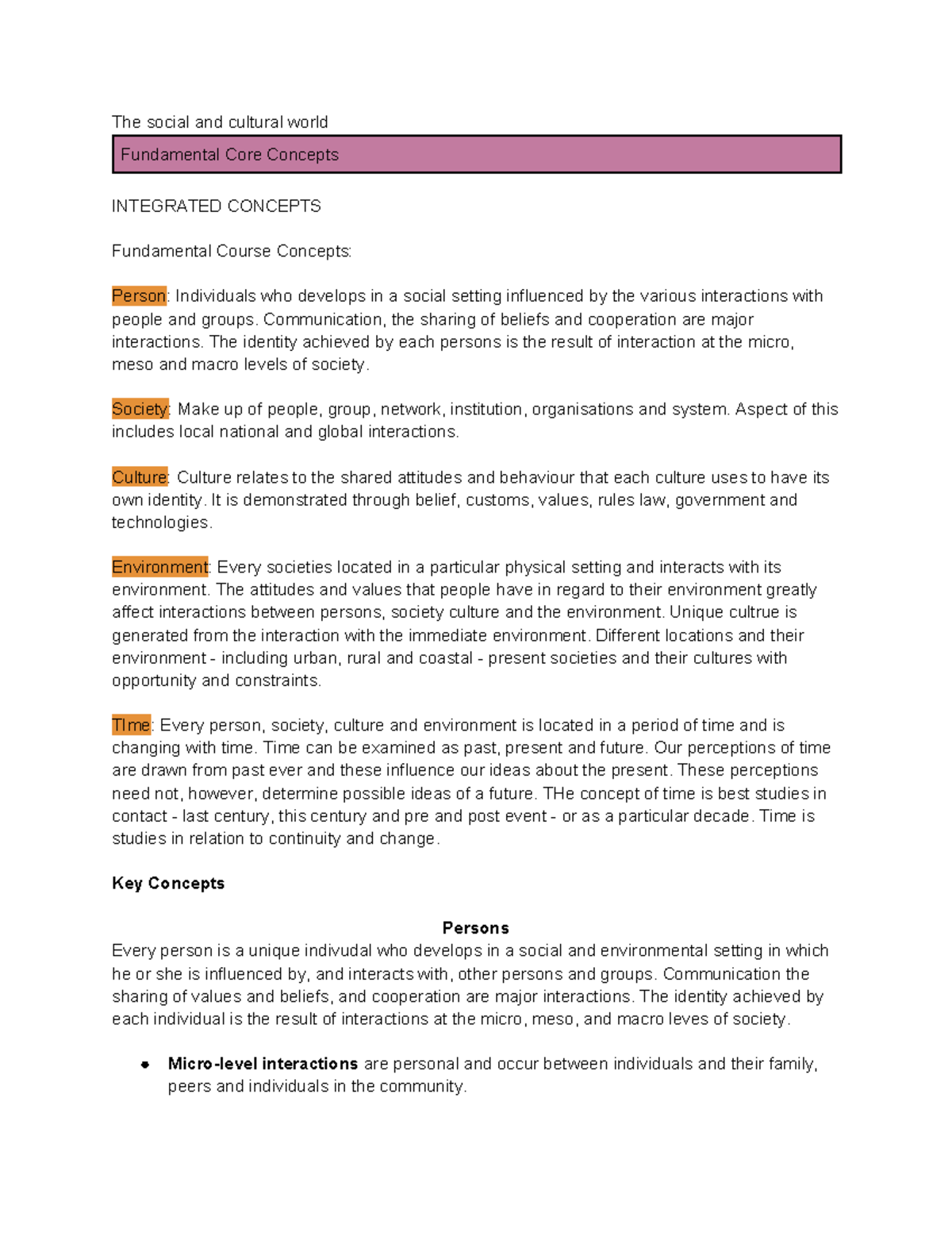 Society and Culture Document - The social and cultural world ...