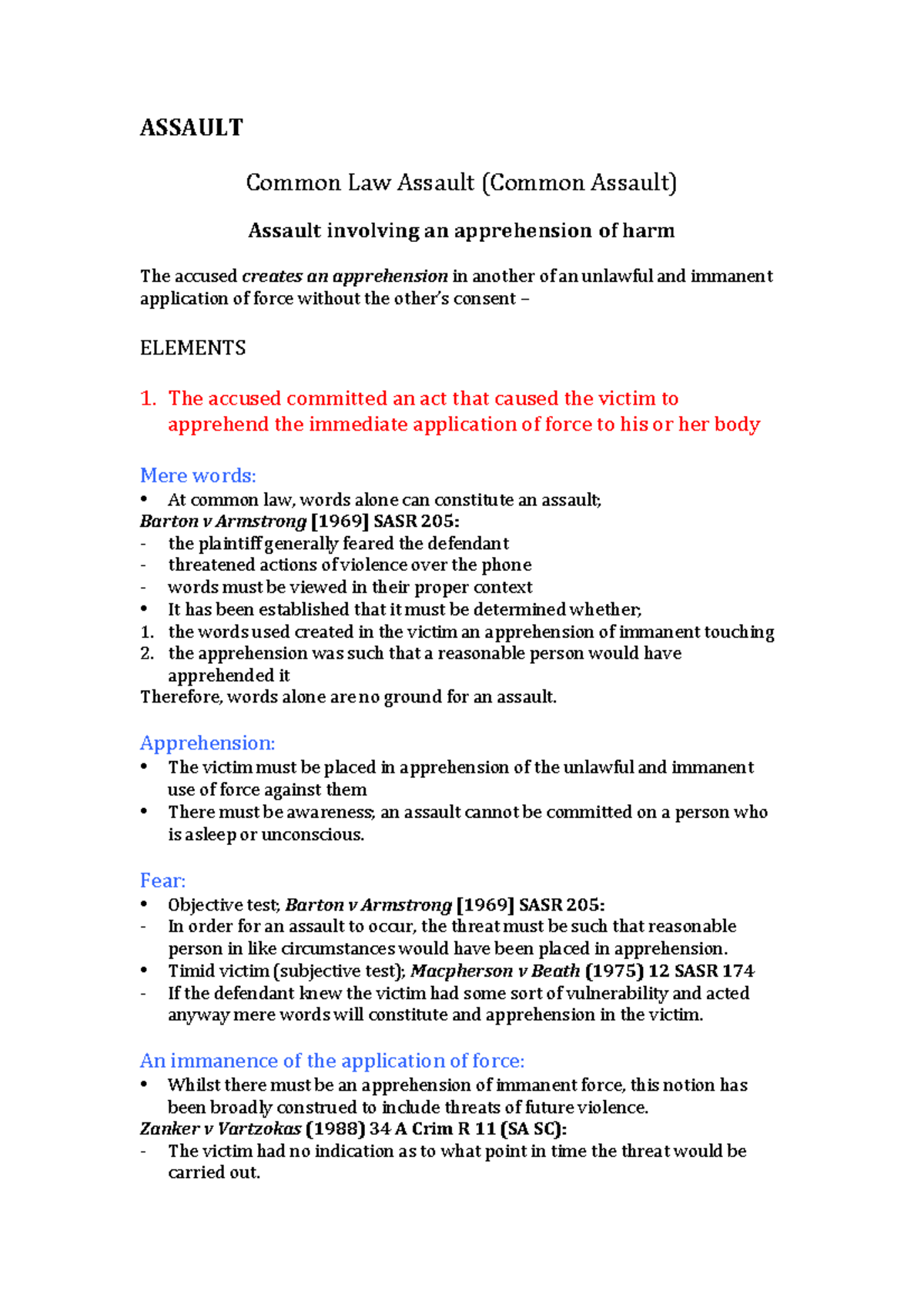 sample-of-assualt-practice-assault-common-law-assault-common