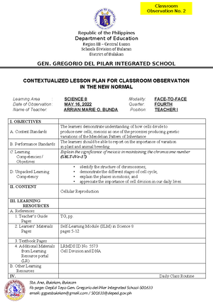 DLP Force Science 8 - Republic of the Philippines Department of ...