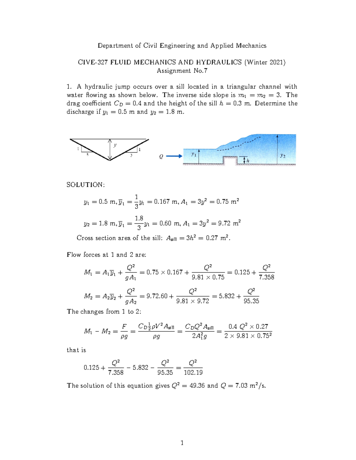 A7 - Solution - Department of Civil Engineering and Applied Mechanics ...