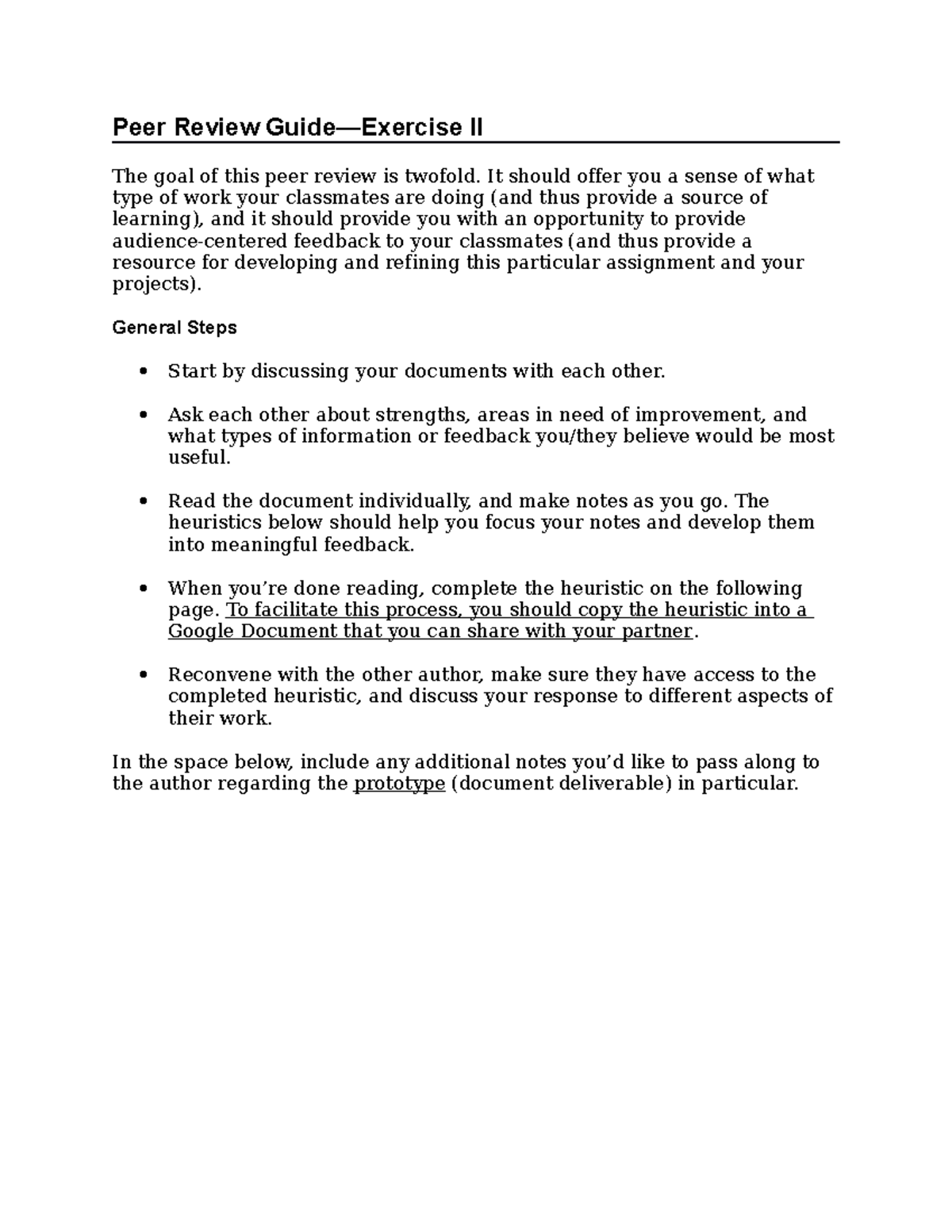 3060-Peer Review Guide (Exercise II)-2 Nov 23 - Peer Review Guide ...