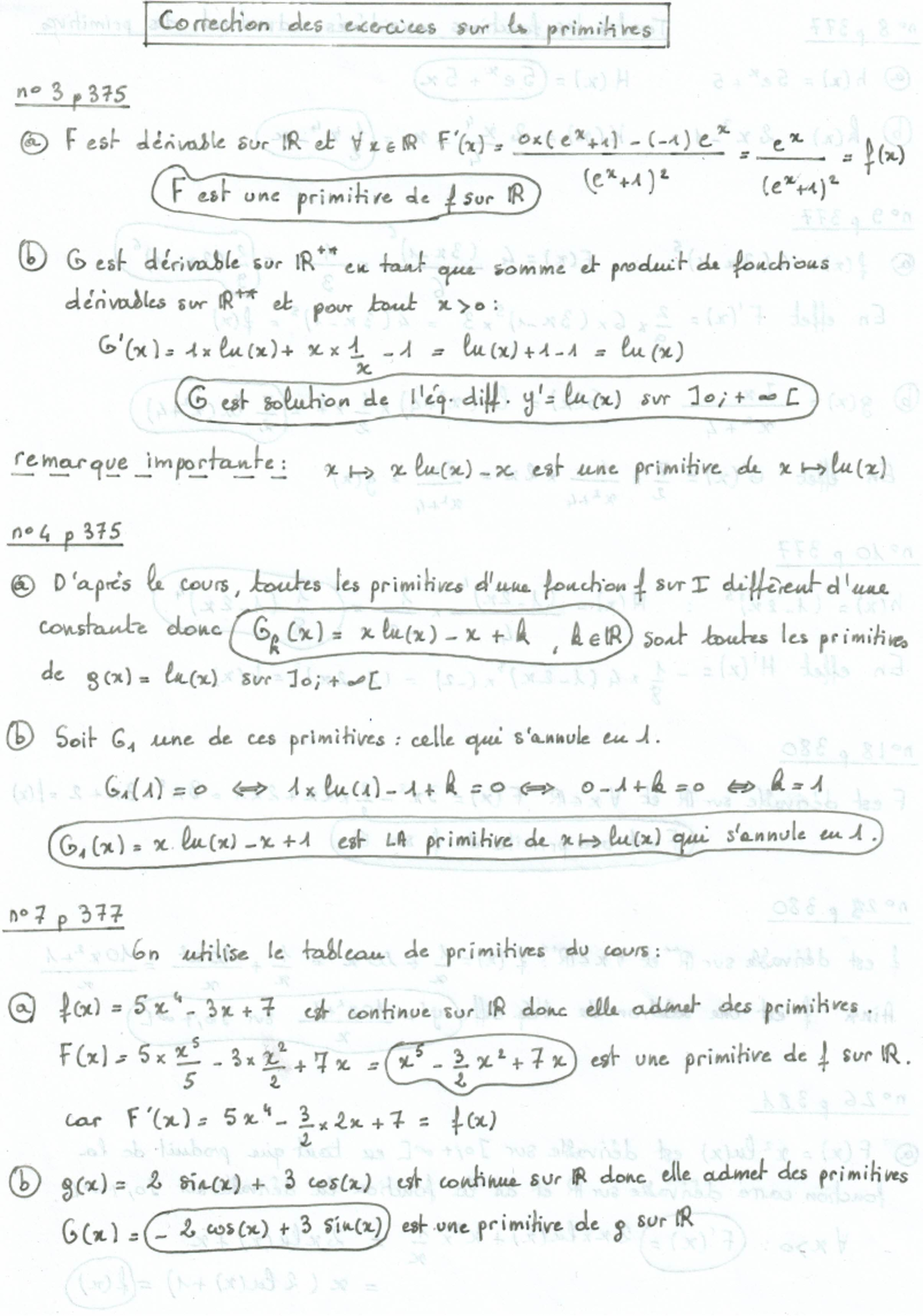 Exercices primitives - Exercice - Mathématiques - Studocu