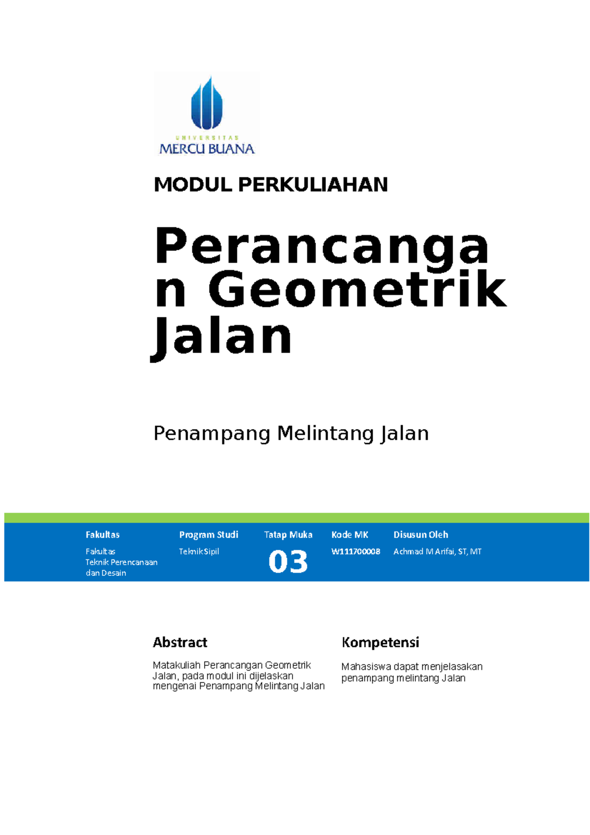 Modul Perancangan Geometrik Jalan [TM3]1 - MODUL PERKULIAHAN Perancanga ...