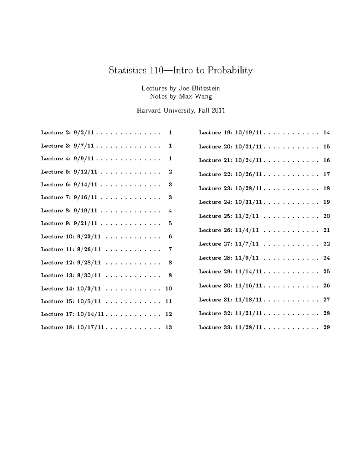 harvard statistics 110 homework