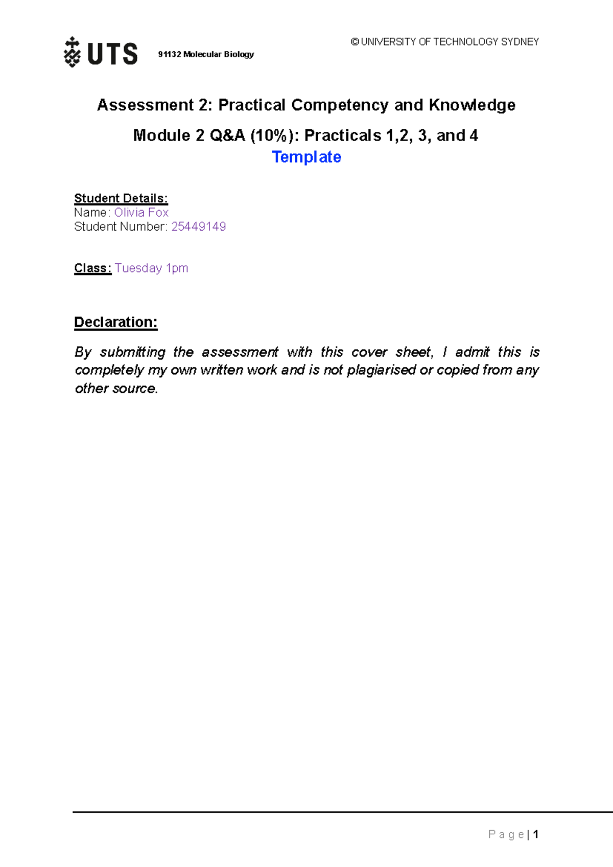 Module 2 Analysis pracs 5-8 - 91132 Molecular Biology Assessment 2 ...
