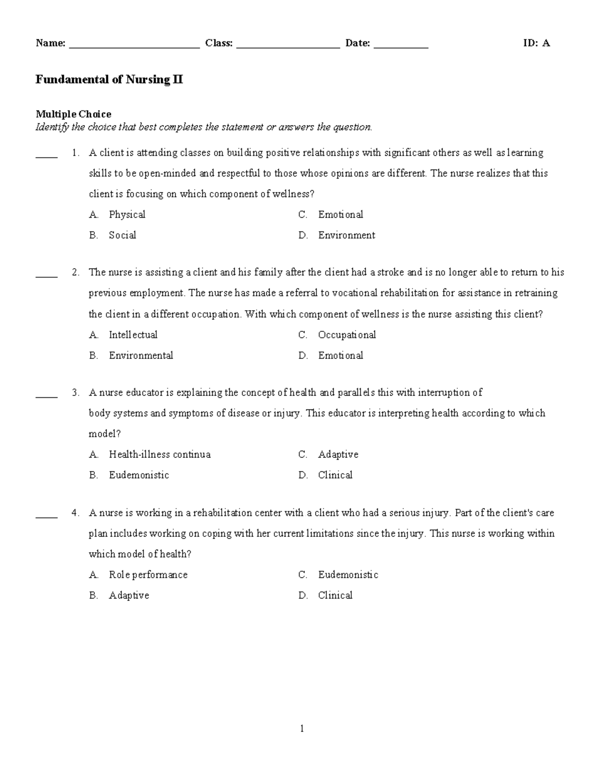 Funds II exam 1.pdf 2 - Name: ________________________ Class ...