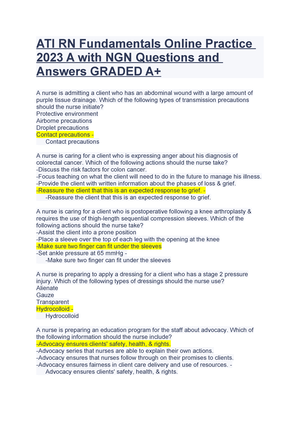 RN Fundamentals Retake 2019 With NGN 2023 - Individual Performance ...