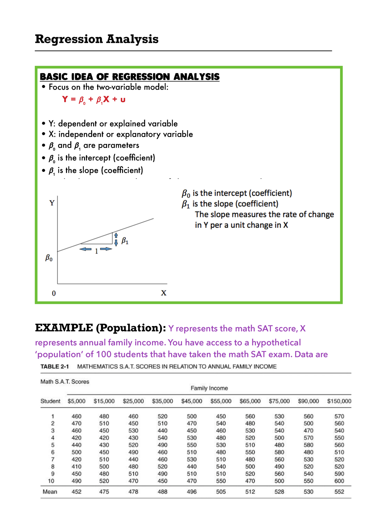 Regression Analysis - Lecture Notes - Regression Analysis EXAMPLE ...