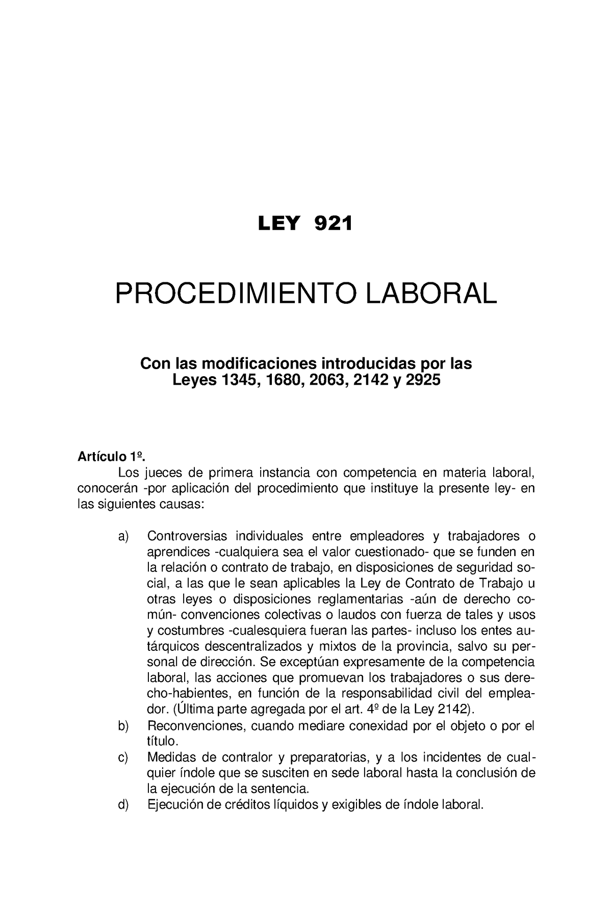 Ley 921 Ley De Procedimiento Laboral Nqn Ley 921 Ley 921