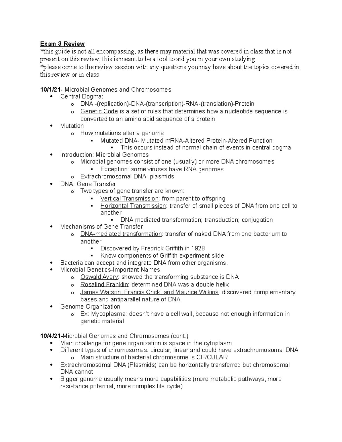 EXAM 3 reveiw (in person) - Exam 3 Review *this guide is not all ...