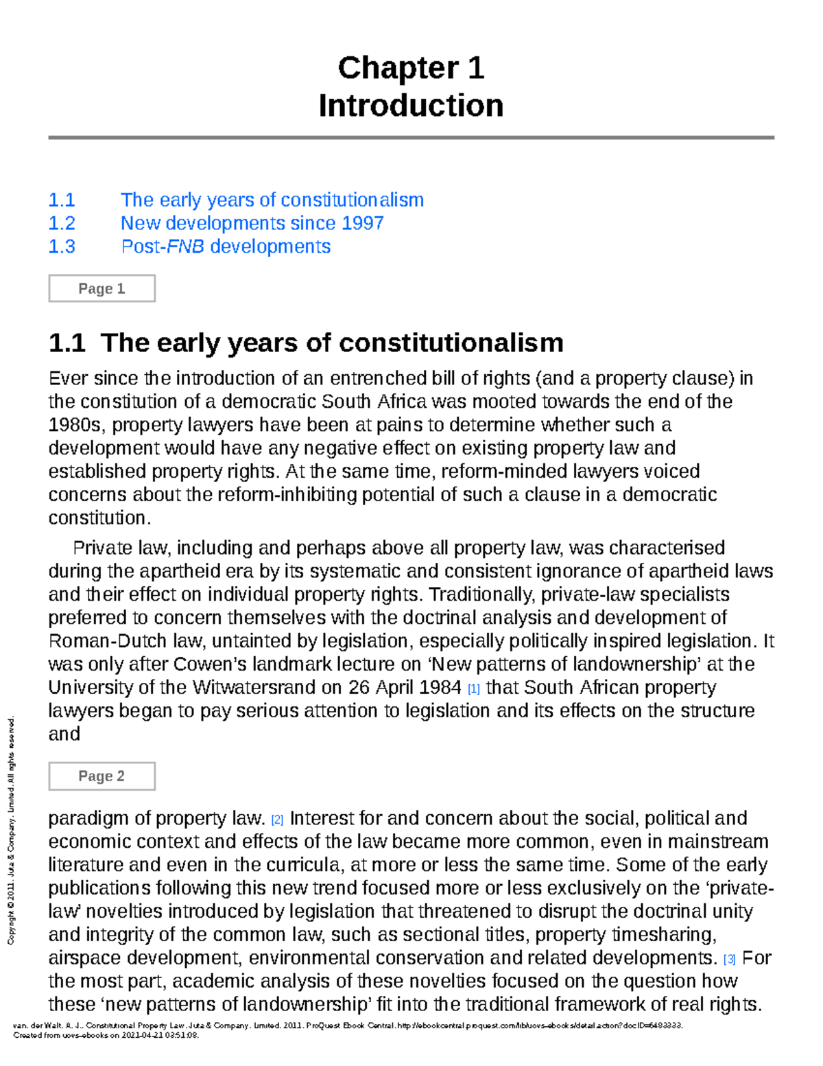 Constitutional Property Law - (Chapter 1 Introduction) - 1. 1. 1 ...
