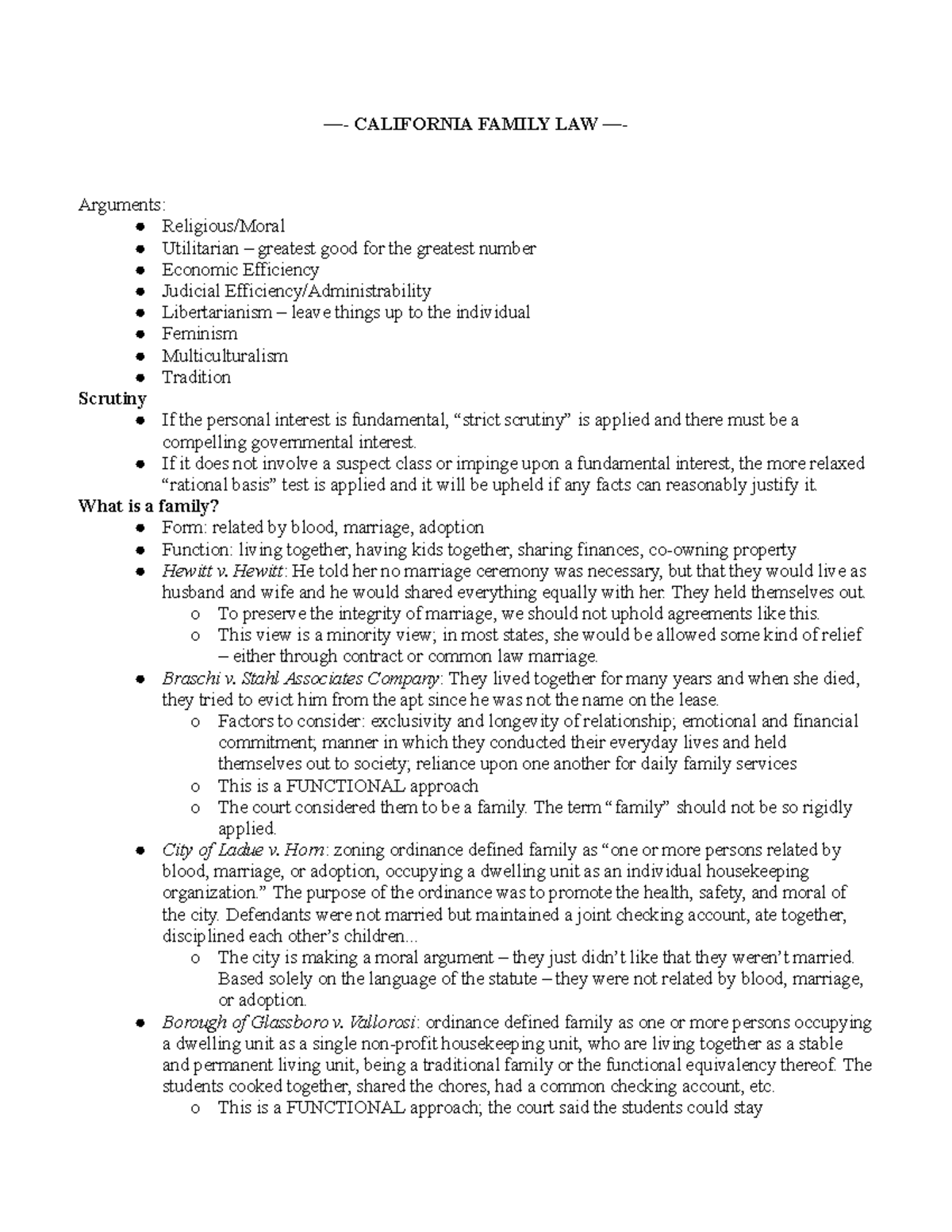 Family-Law Fall-2023 - full course outline - —- CALIFORNIA FAMILY LAW ...