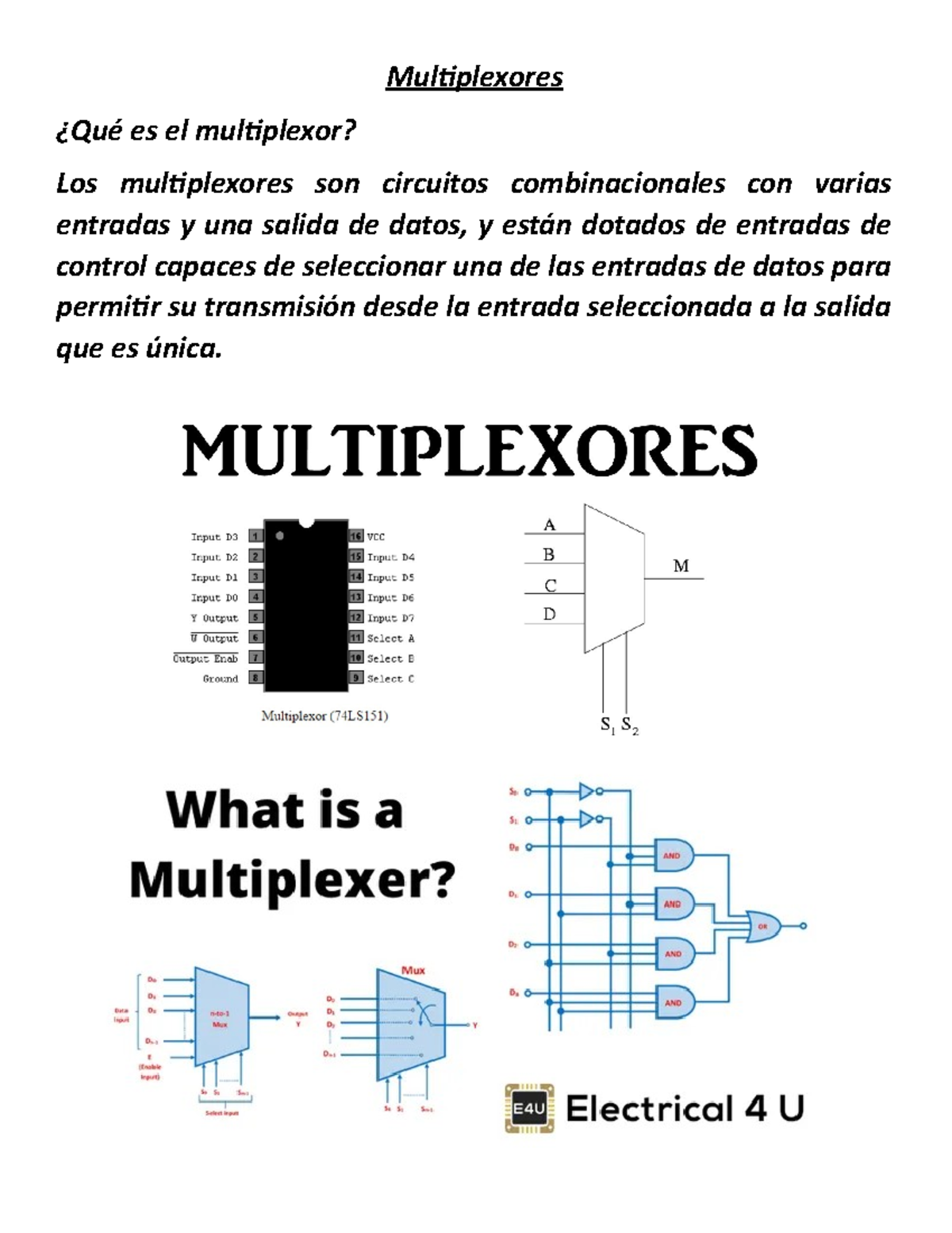 MLT Y ELD Multiplexores Multiplexores ¿Qué es el multiplexor? Los