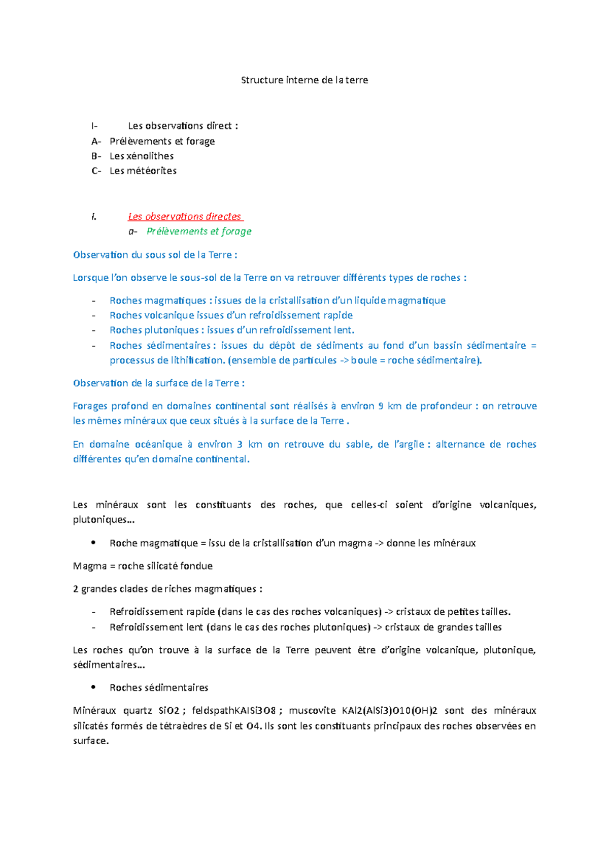 Structure interne de la Terre - Les observations directes a ...