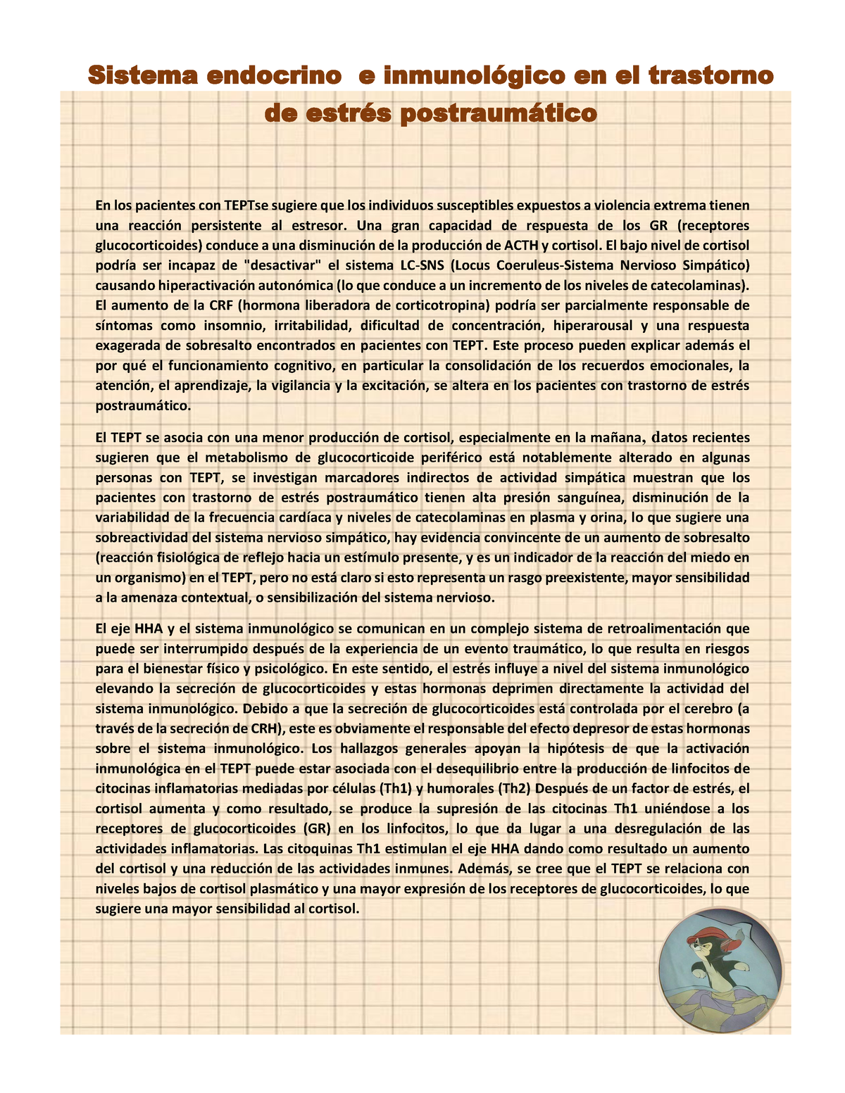 Tarea 3 - Apuntes - Sistema Endocrino E InmunolÛgico En El Trastorno De ...