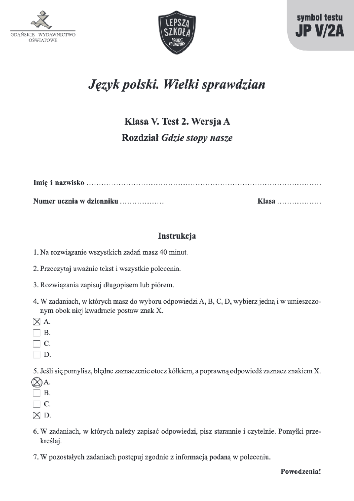 Gdzie Nasze Stopy Jp V Sprawdzian Gwo Download Pdf