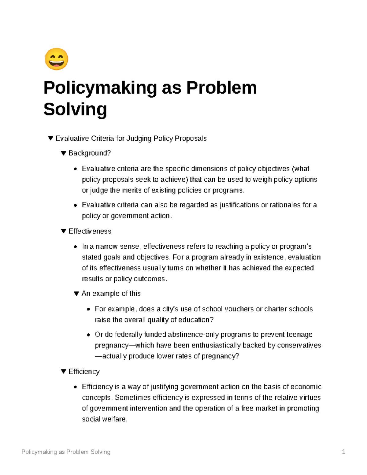 Policymaking as Problem Solving - z Policymaking as Problem Solving ...