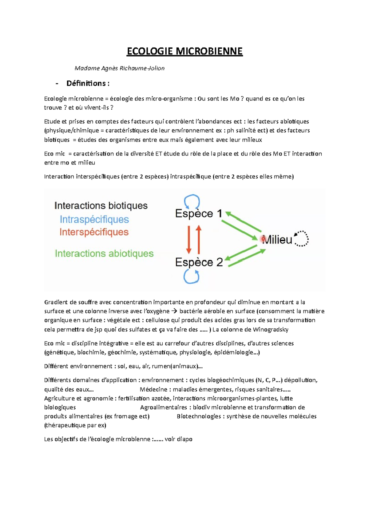 Ecologie Microbienne richome complet cours ECOLOGIE MICROBIENNE