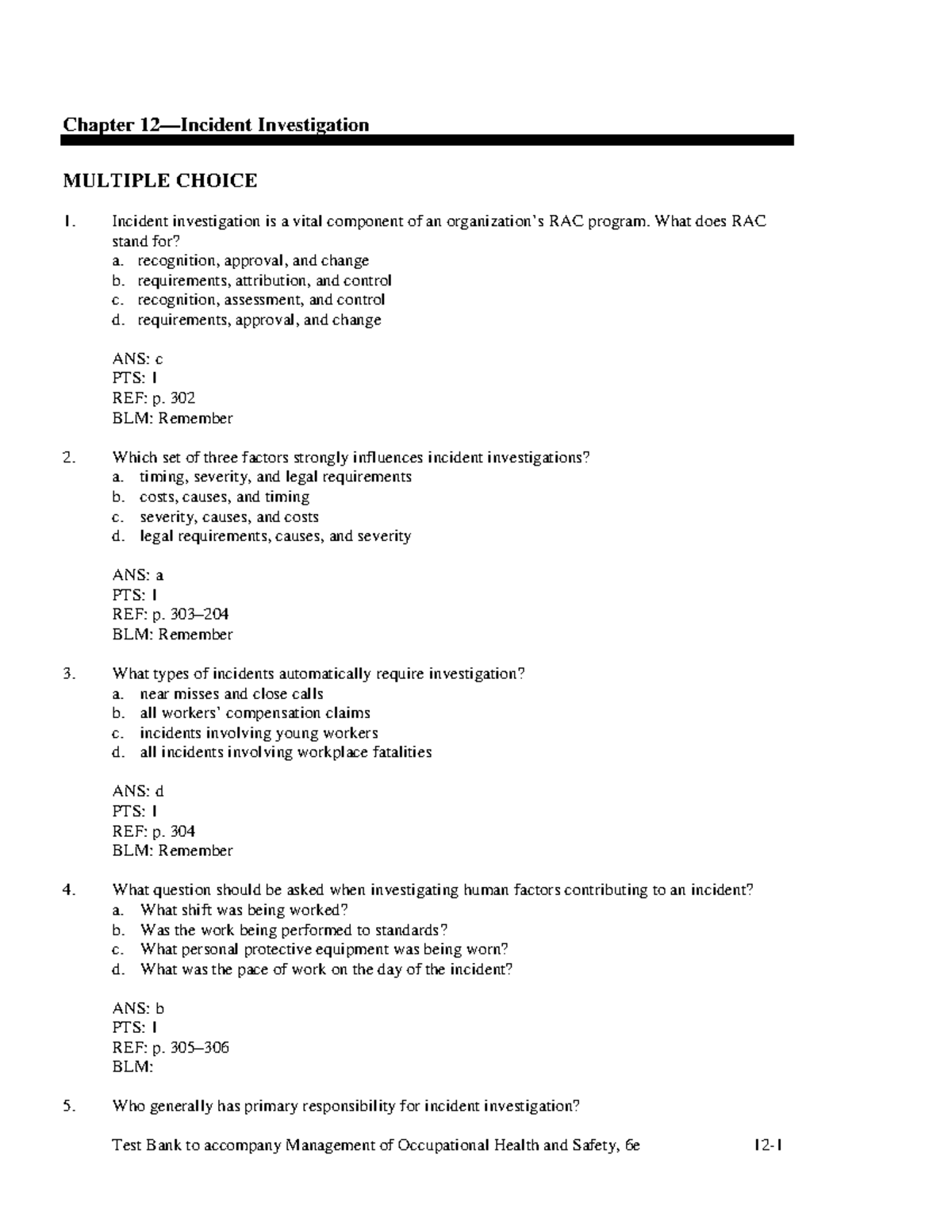 Sample/practice exam 15 August 2016, questions and answers Chapter