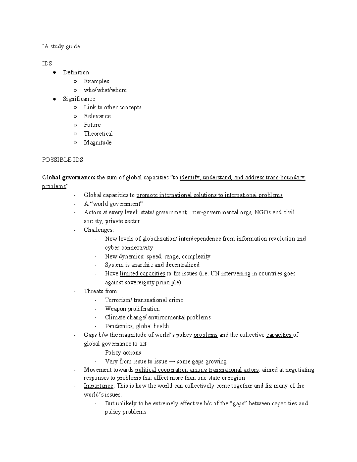 IAFF1005 Final study guide - IA study guide IDS Definition Examples who ...