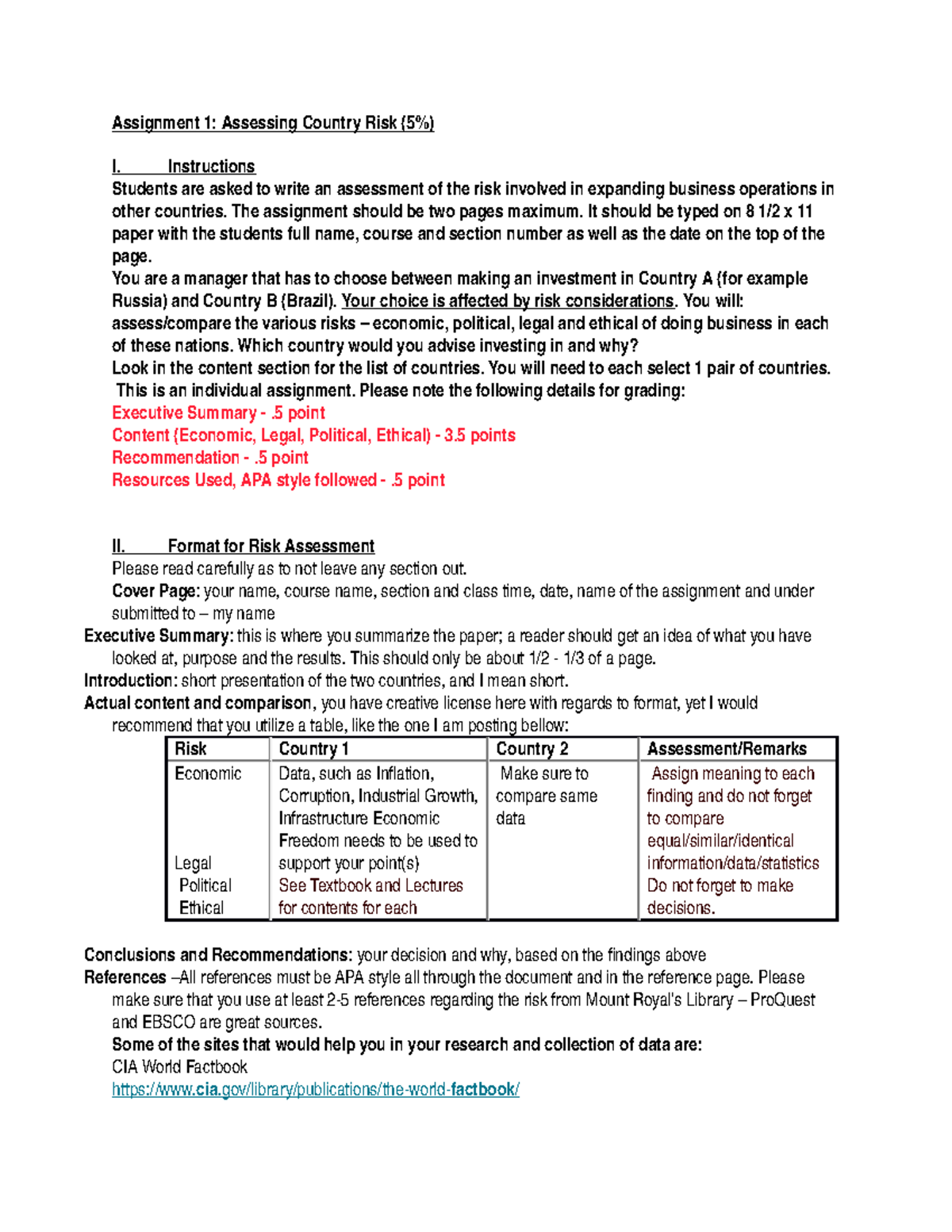 Assignment 1 - instructions and format - Assignment 1: Assessing ...