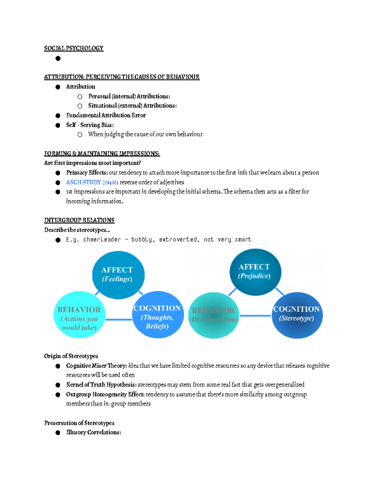 13 Social Processes - SOCIAL PSYCHOLOGY ATTRIBUTION: PERCEIVING THE ...