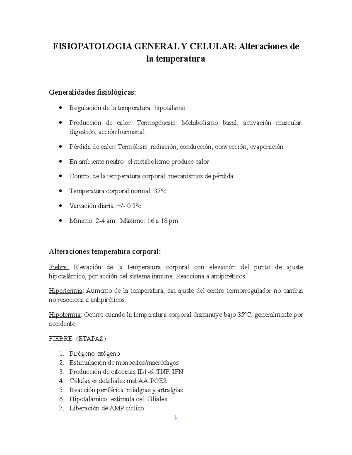 Temperatura normal sin fiebre