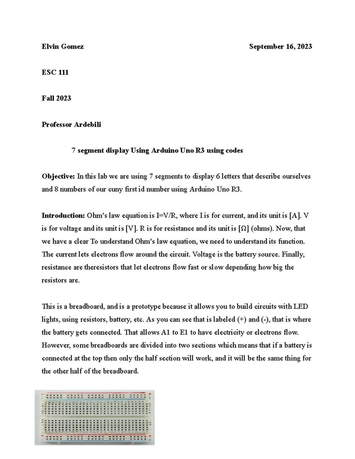 7 segment display Using Arduino Uno R3 using codes - Elvin Gomez ...