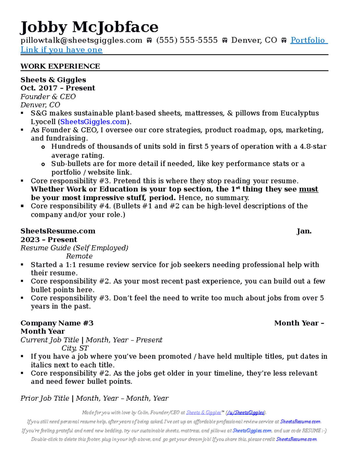 Sheets and Giggles Resume Template 9bdf35dfd33341ca8e95496517