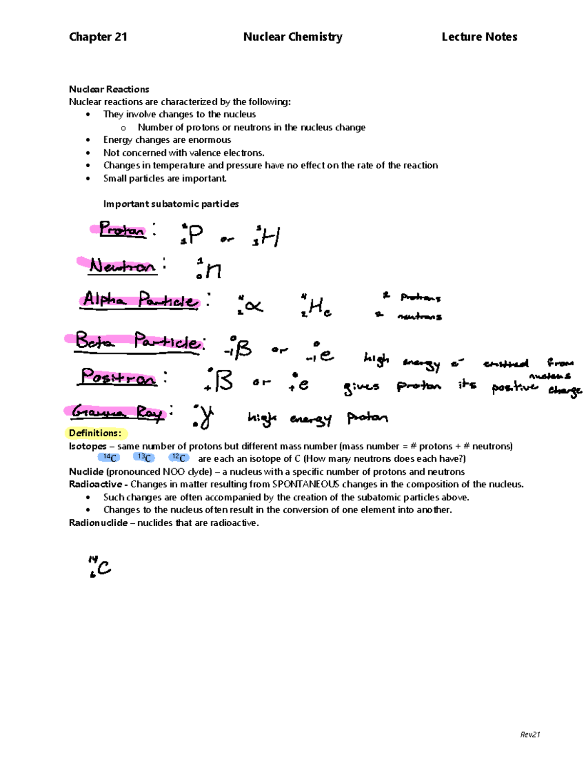 Ch. 21 - definitions, important overviews, practice problems - Chapter ...