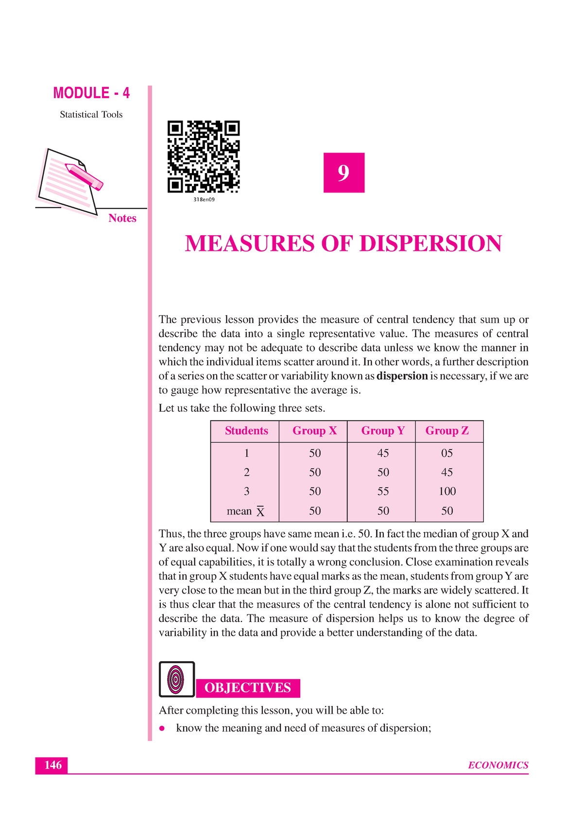 318 Economics Eng Lesson 9 - Notes ECONOMICS 146 MODULE - 4 Statistical ...