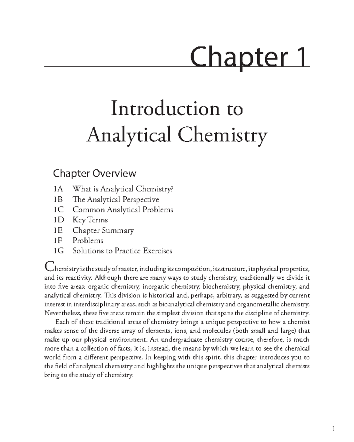 Chapter 1 Introduction to Analytical Chemistry - 1 Chapter 1 ...