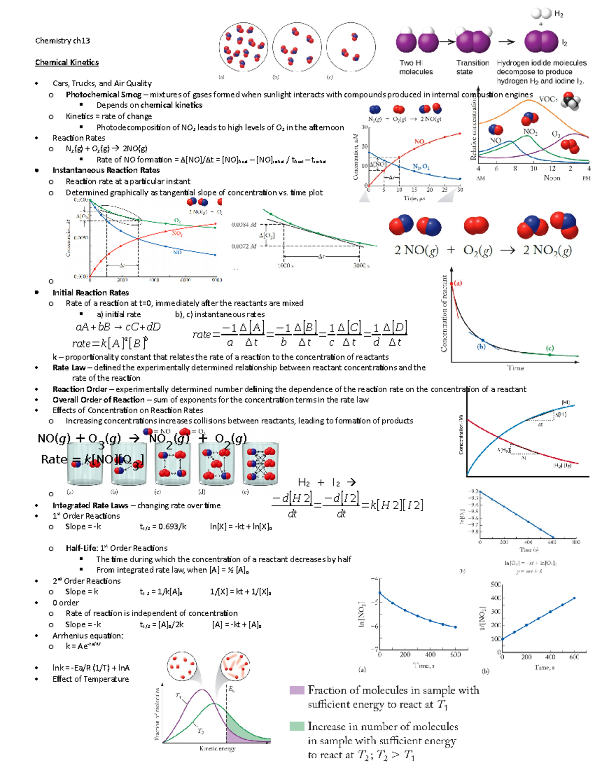 13. Chemical Kinetics - Lecture Notes 13 - Chemistry Ch13 Chemical ...