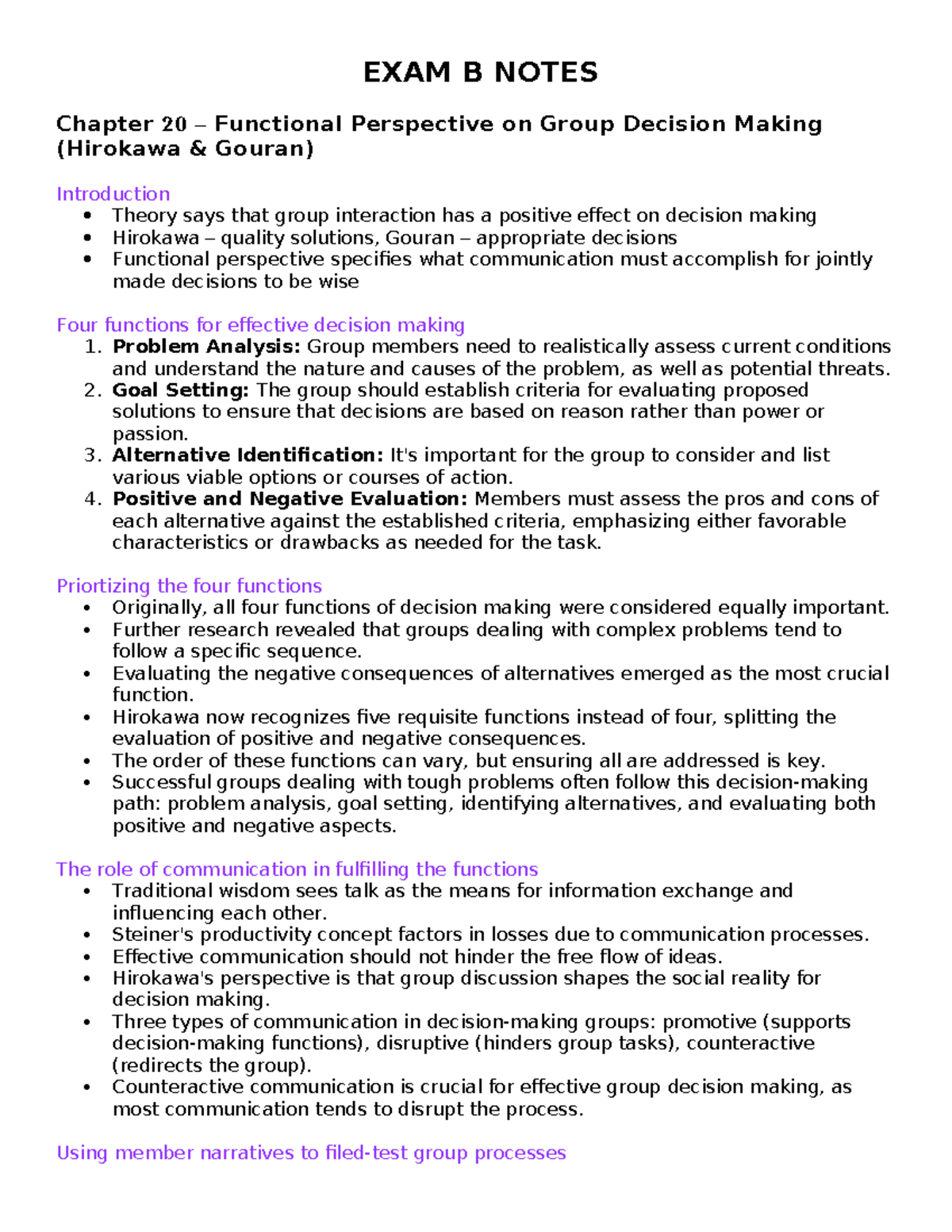 Exam B Notes ICS - Samenvatting ISE A First Look At Communication ...