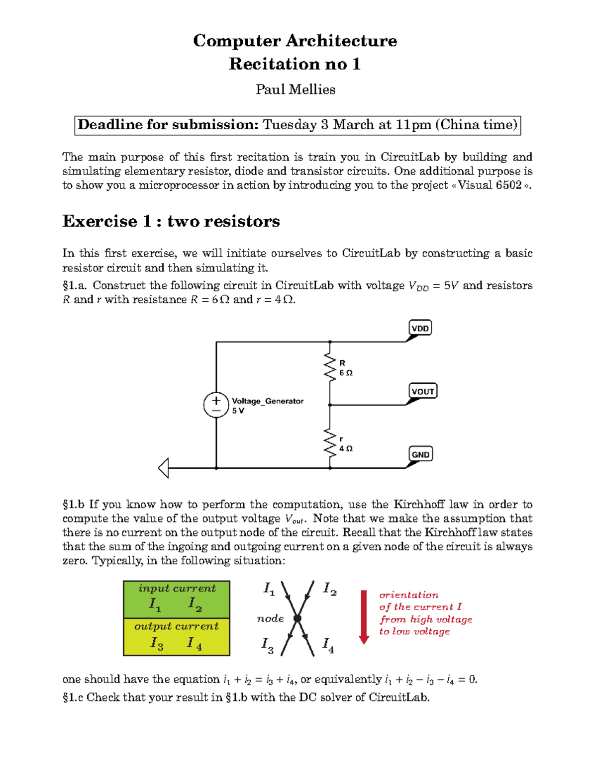 Recitation-1 - course notes - Computer Architecture Recitation no 1 ...