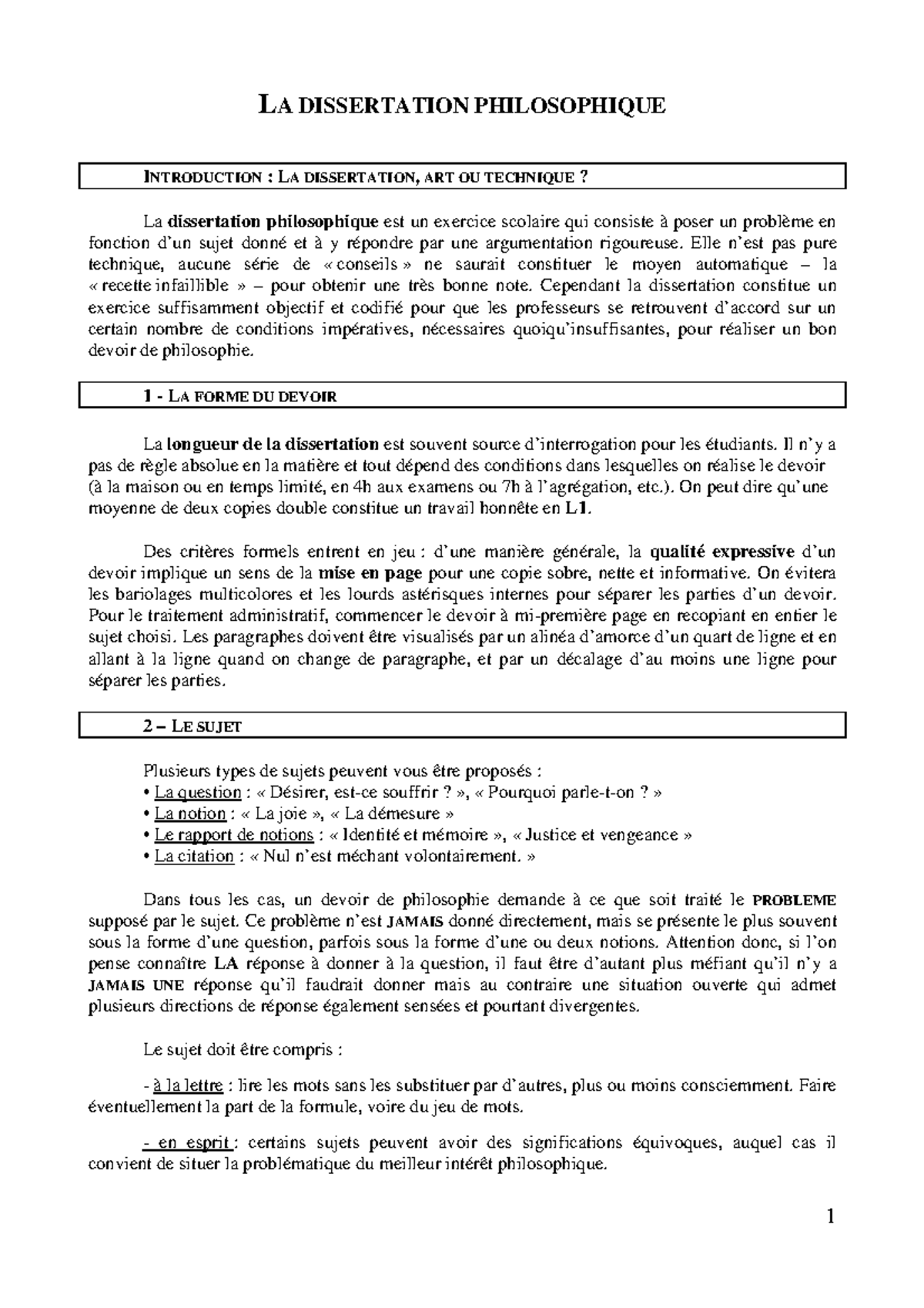 methodologie sur la dissertation philosophique