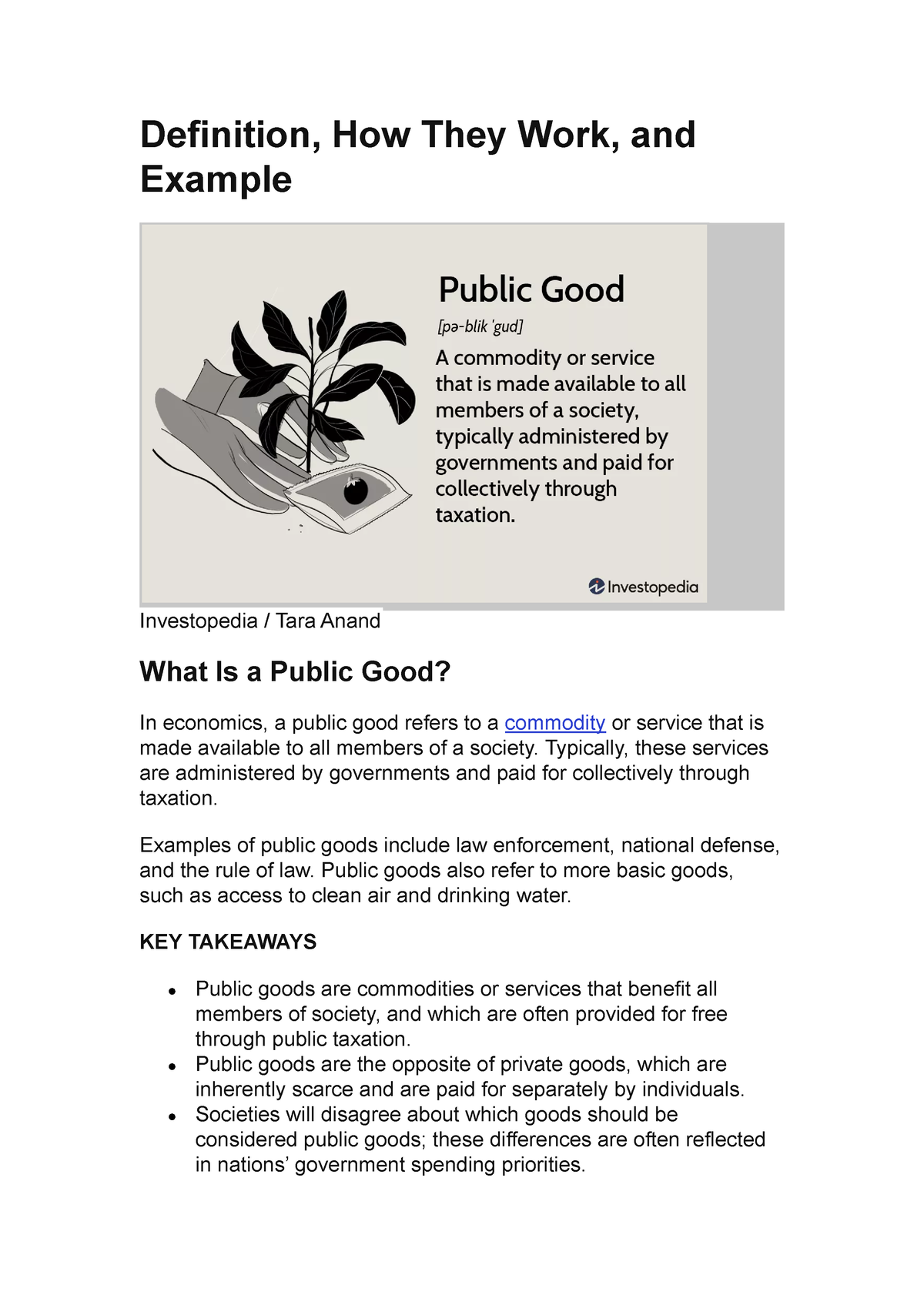 case study on public goods