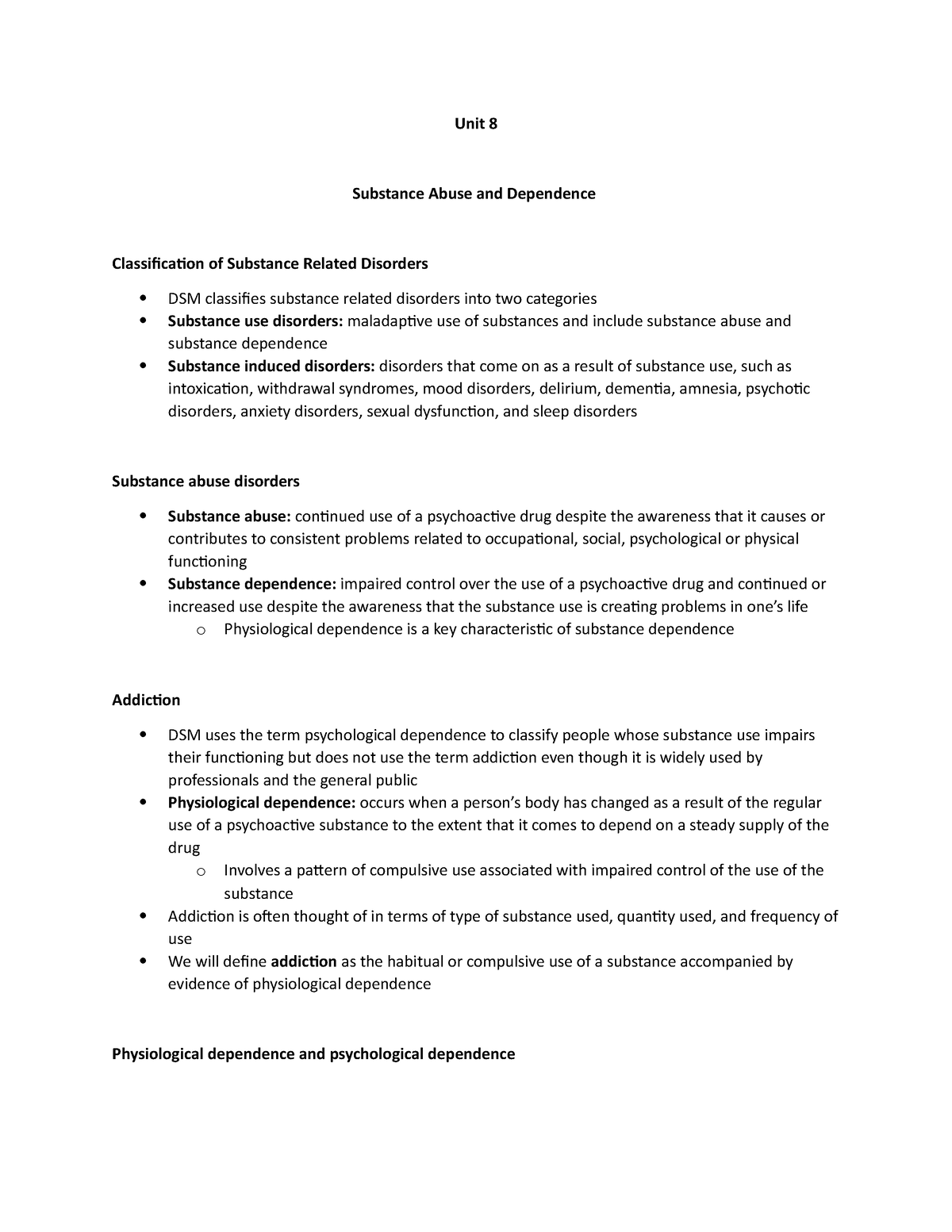 grade 8 substance abuse assignment