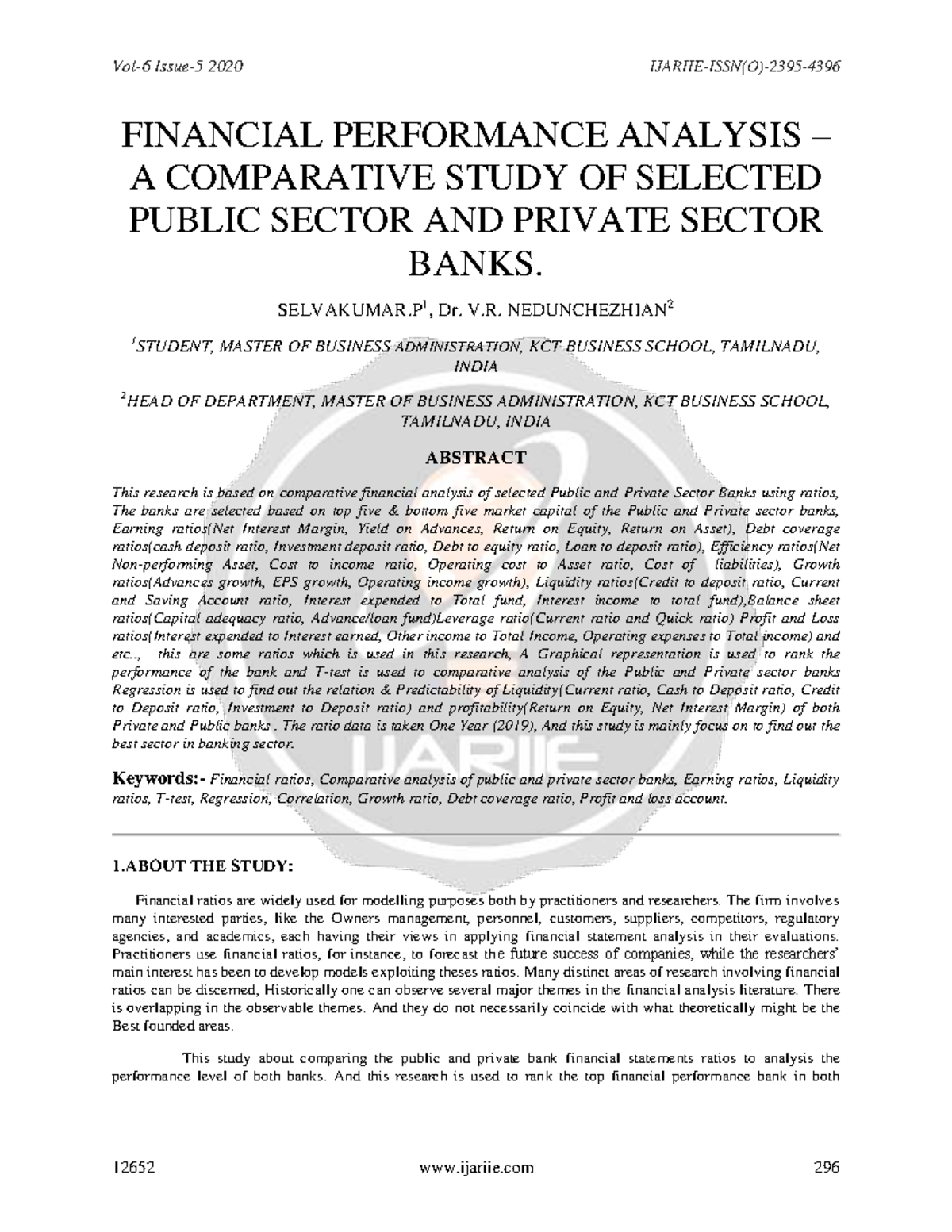Financial Performance Analysis – A Comparative Study OF Selected Public ...