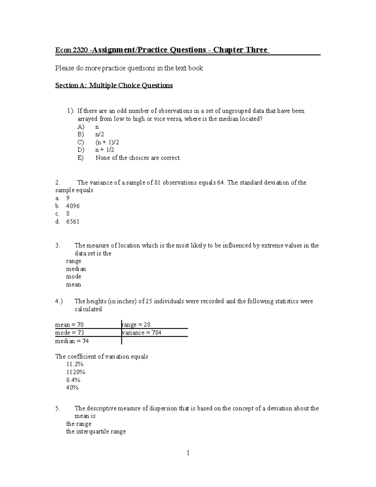 Student Copy Practice Questions Chapter 3 Narrow - Econ 2320 ...