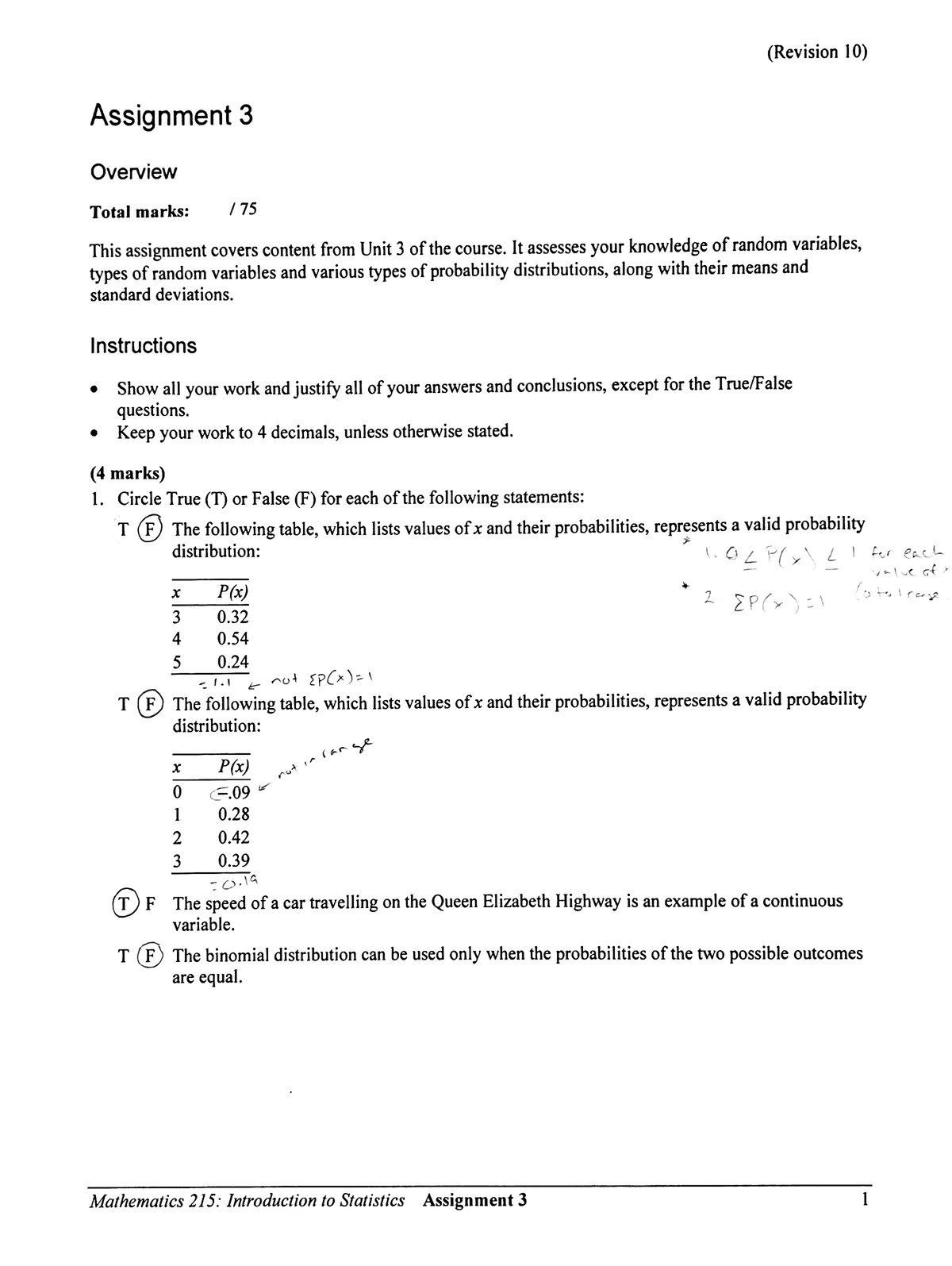 Math assign 3 - Math 215 - Studocu