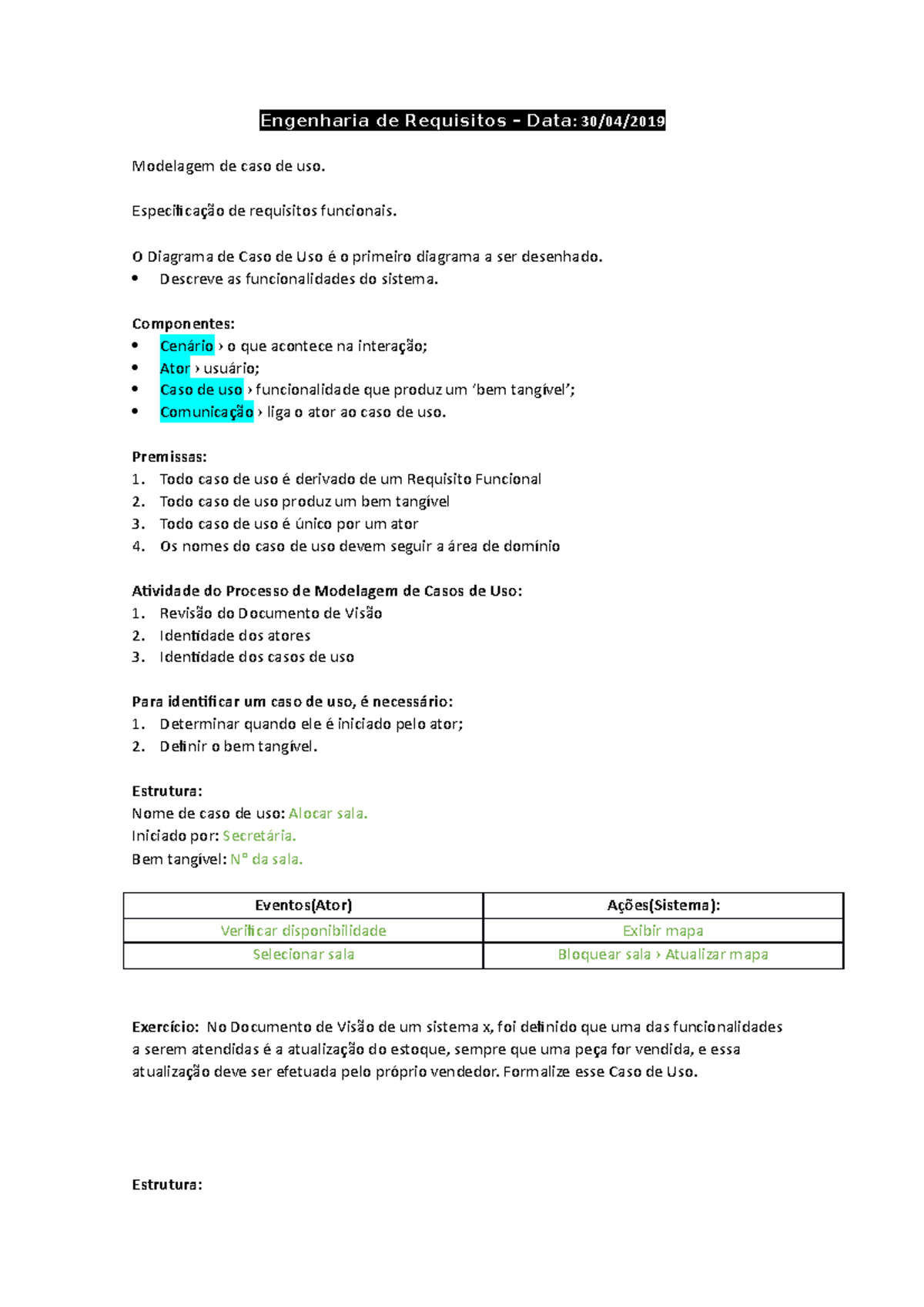 Engenharia De Requisitos - 30 De Abril - Engenharia De Requisitos ...